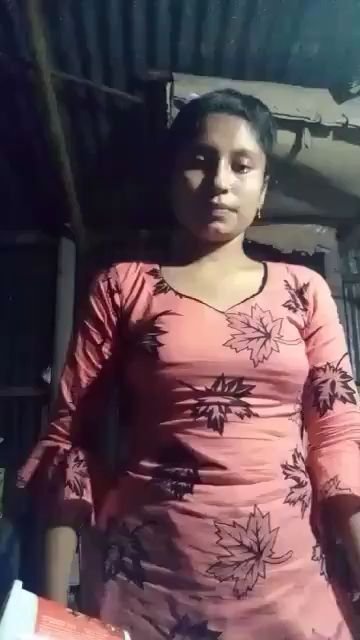 Village girl pressing boobs